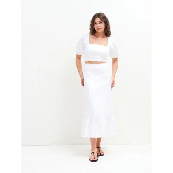 Reformation Yucca Linen Two Piece White - S - Picture 3 of 5